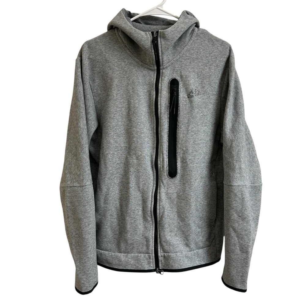 Nike Sportswear Mens Size Med Gray Tech Fleece Full Zip Hoodie Jacket Reflective